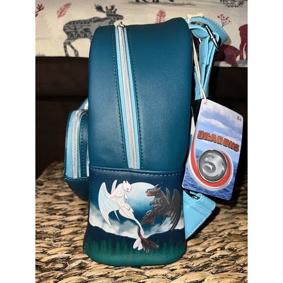Loungefly How To Train Your Dragon Toothless Light Fury Babies Backpack Wallet - Picture 3 of 9